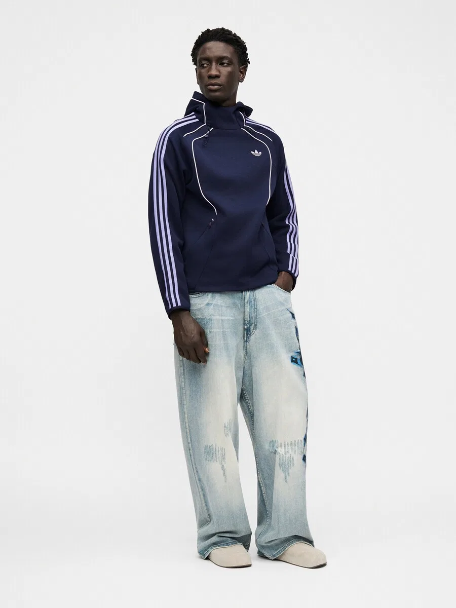 Толстовка ADIDAS ORIGINALS 'SPACER' цвета индиго и светло-голубого — фото 4