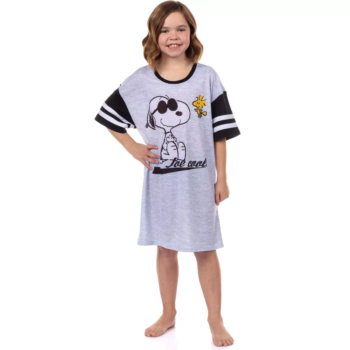 Детская ночная рубашка для девочек с принтом Joe Cool and Woodstock INTIMO, Gray