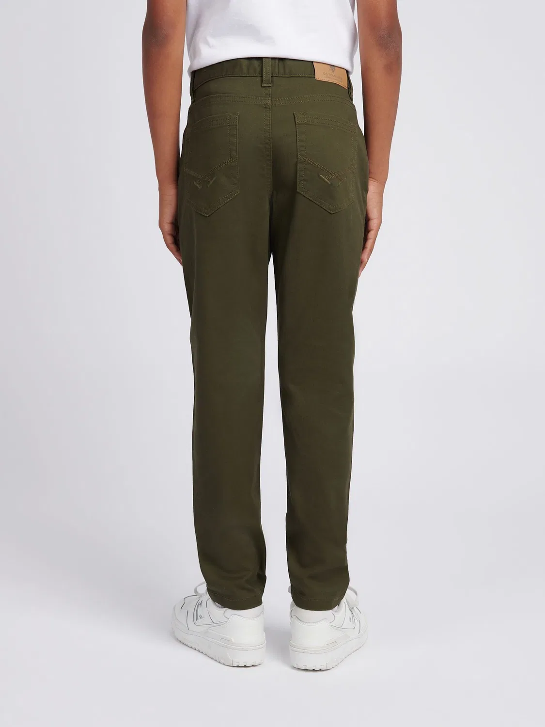 Брюки вельветовые 5 карманов, Bedford Cord U.S. Polo Assn., зеленые — фото 4