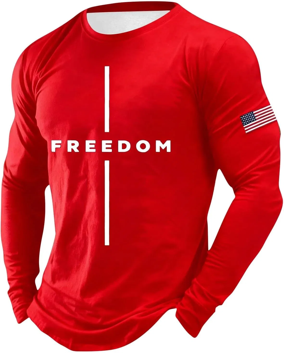 Мужская футболка с принтом FREEDOM, длинный рукав, 5 штук — фото 2