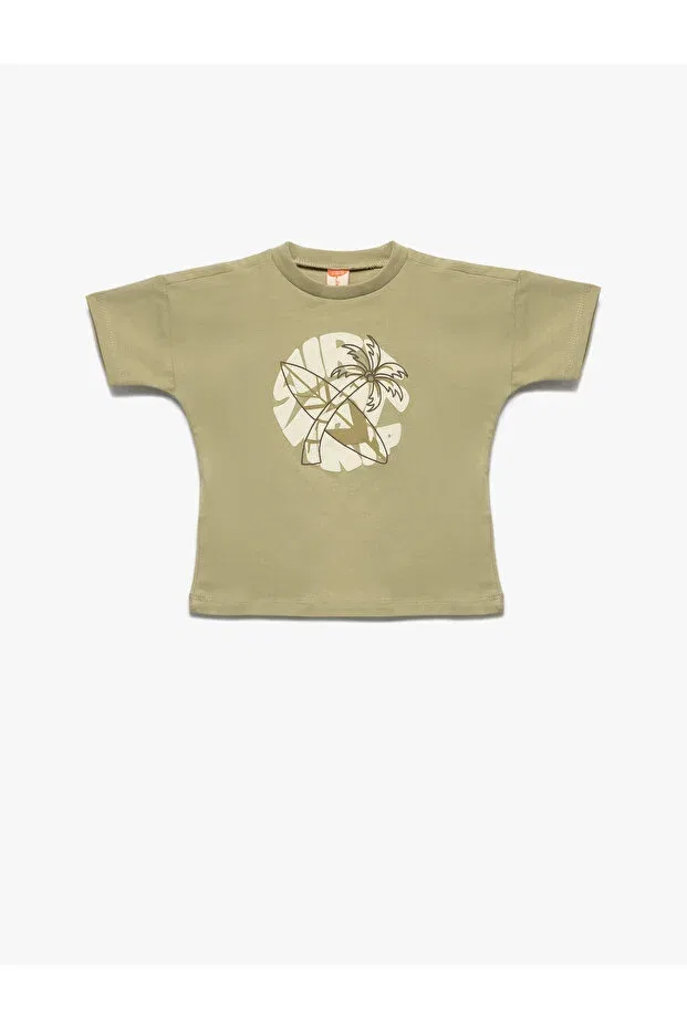 Детская футболка с принтом Koton, Khaki