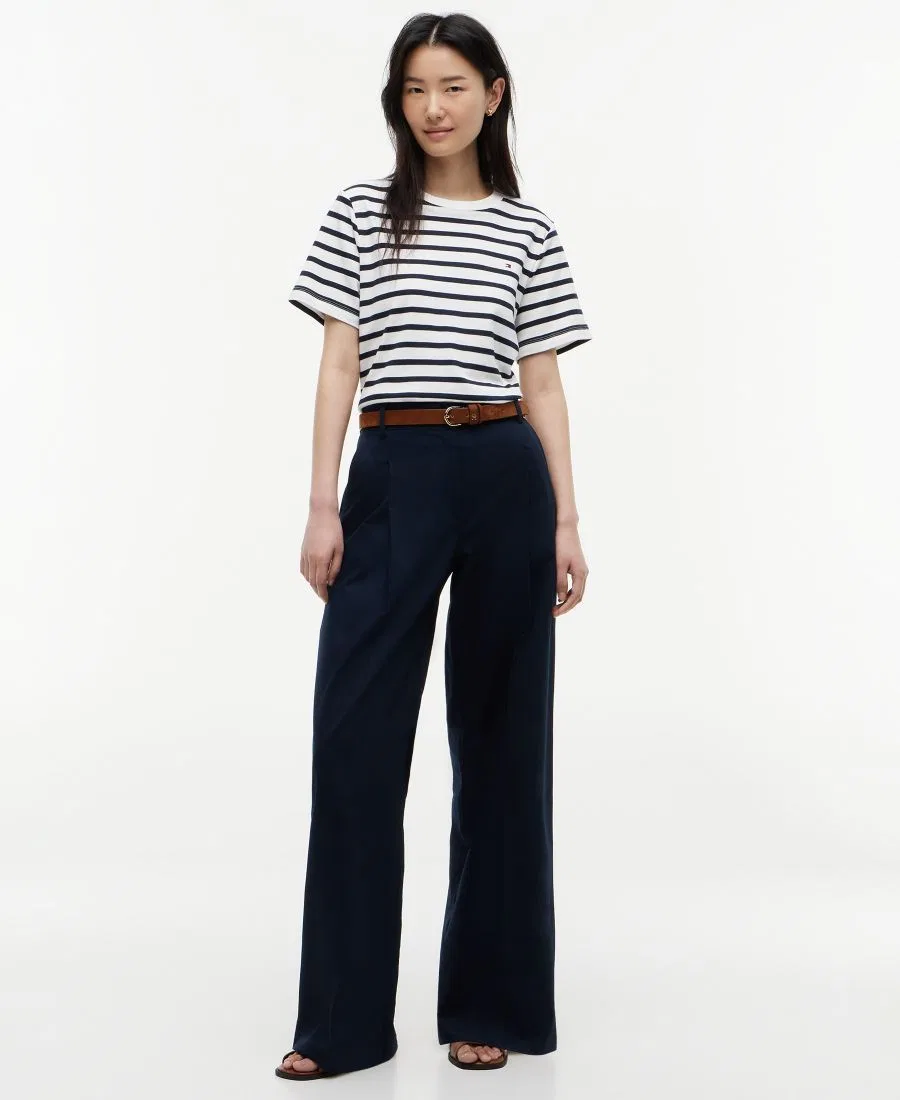Штаны-чинос из хлопка с широкими штанинами Tommy Hilfiger, Dark Night Navy — фото 2