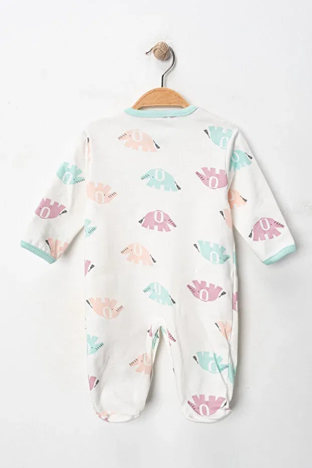 Детский комбинезон для девочек хлопковый Elephant Themed Defne Lina Baby, Multicolor — фото 3