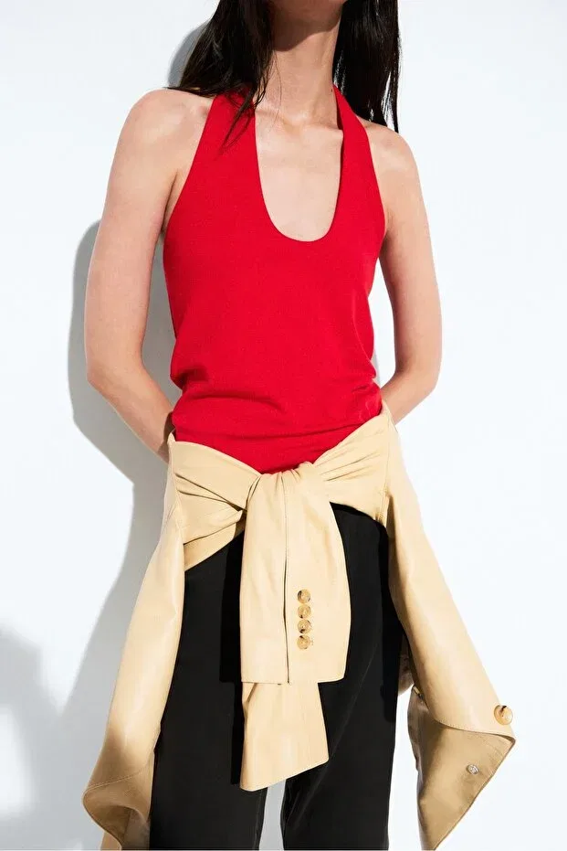 Женская блуза без рукавов Massimo Dutti, Red — фото 4