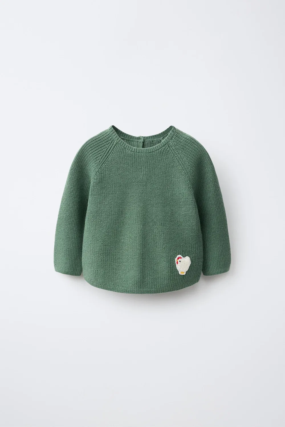 Свитер изнаночной вязки ZARA, Green
