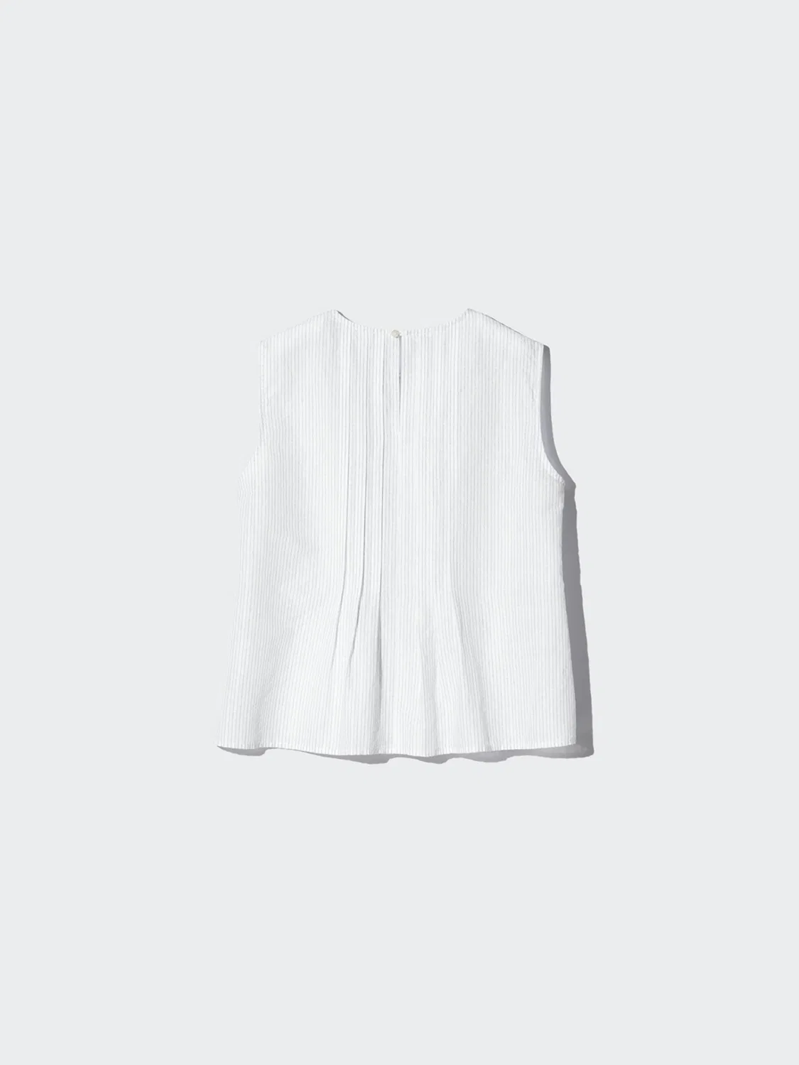 Блузка без рукавов со складками из смесового льна Uniqlo, черный — фото 3