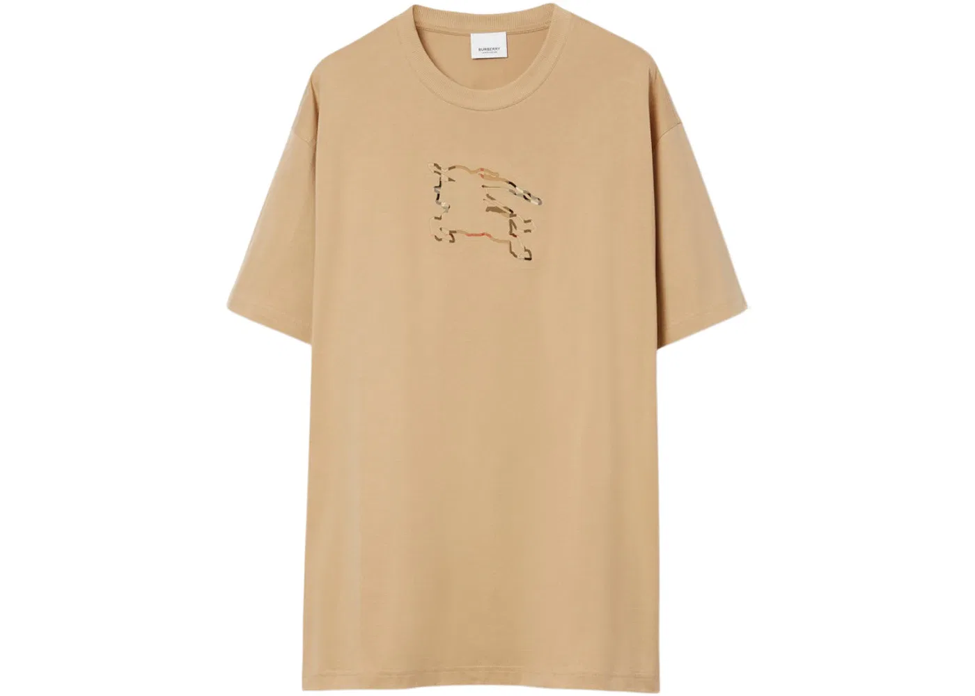 Мужская футболка с принтом Burberry Check EKD Burberry, Soft Fawn