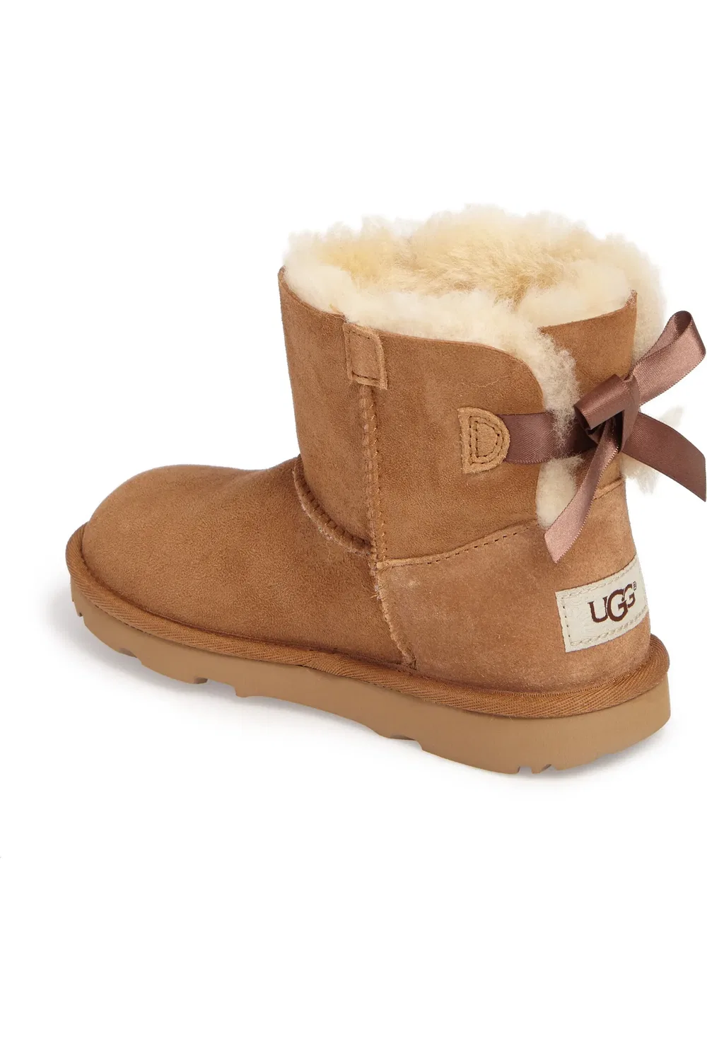 Детские ботинки водонепроницаемые с бантом Mini Bailey Bow II UGG, Chestnut — фото 2