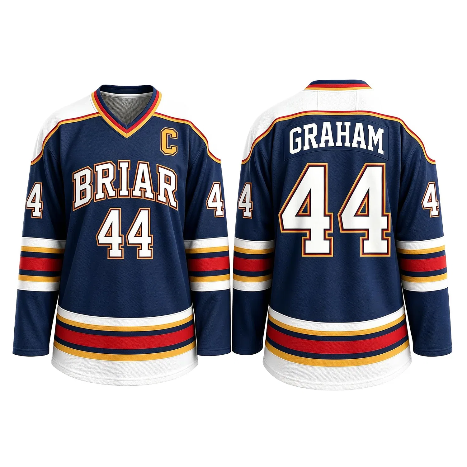Мужская футболка с длинным рукавом с принтом Campus Briar U Hockey Jersey Graham 44 & Logan 22 & Tucker 46 & Laurentis 66, C10