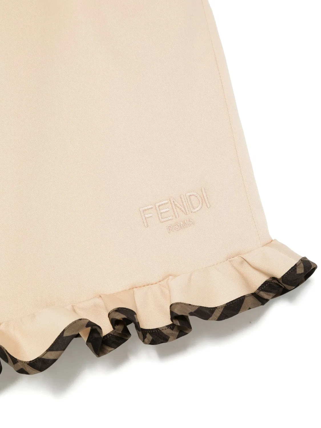 Шортики с вышивкой логотипа FENDI, светло‑бежевый — фото 3