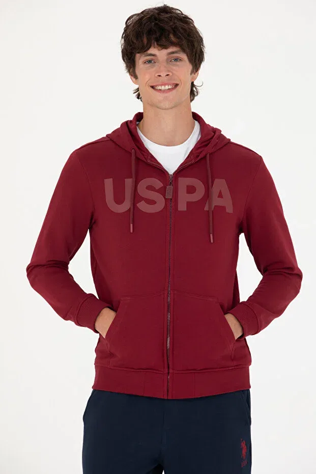 Мужской кардиган с капюшоном Sportswear U.S. Polo Assn., Красный — фото 3