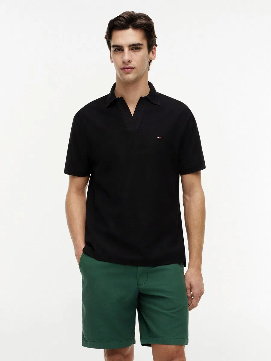 Рубашка TOMMY HILFIGER 'Relaxed Fit Stripe Crepe' черного цвета — фото 3
