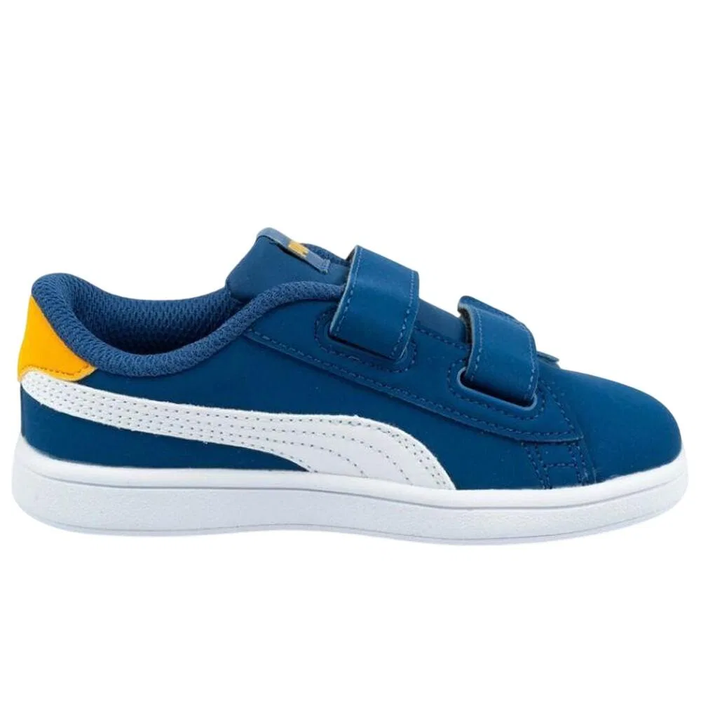 Детские кожаные кроссовки Smash V2 Puma, Blau — фото 4
