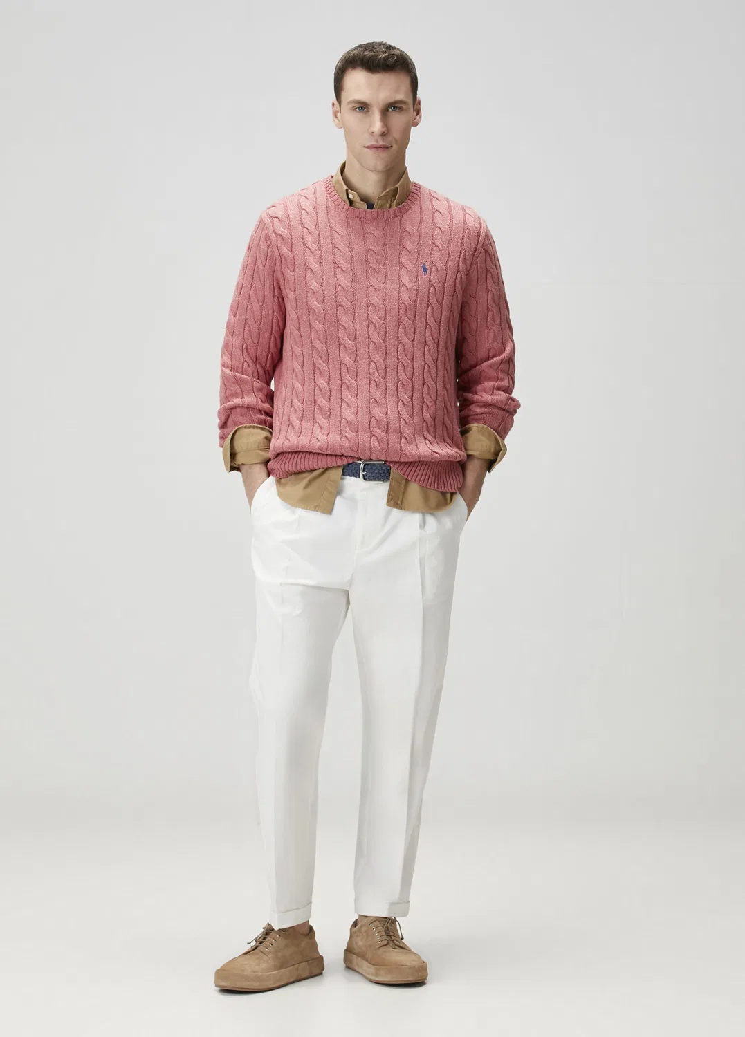 Свитер с косами Polo Ralph Lauren, Pink — фото 2