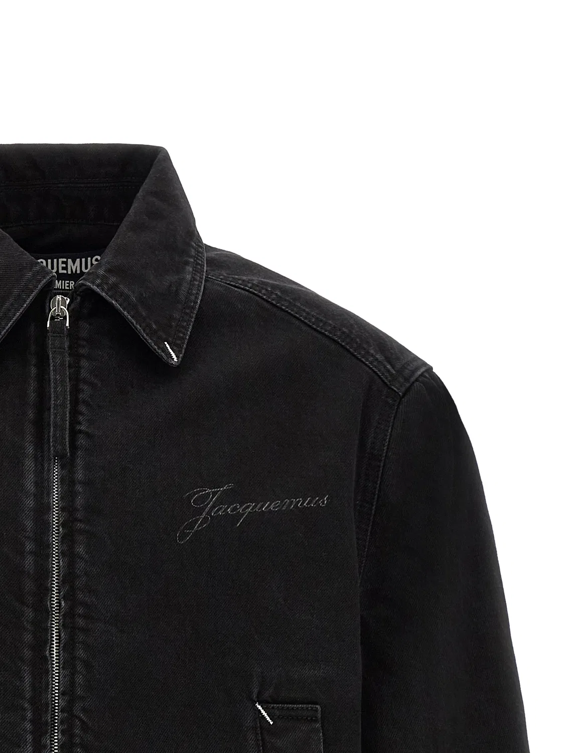 Мужская джинсовая куртка с застежкой-молнией La Veste De-Nîmes Canevas Jacquemus, Black — фото 3