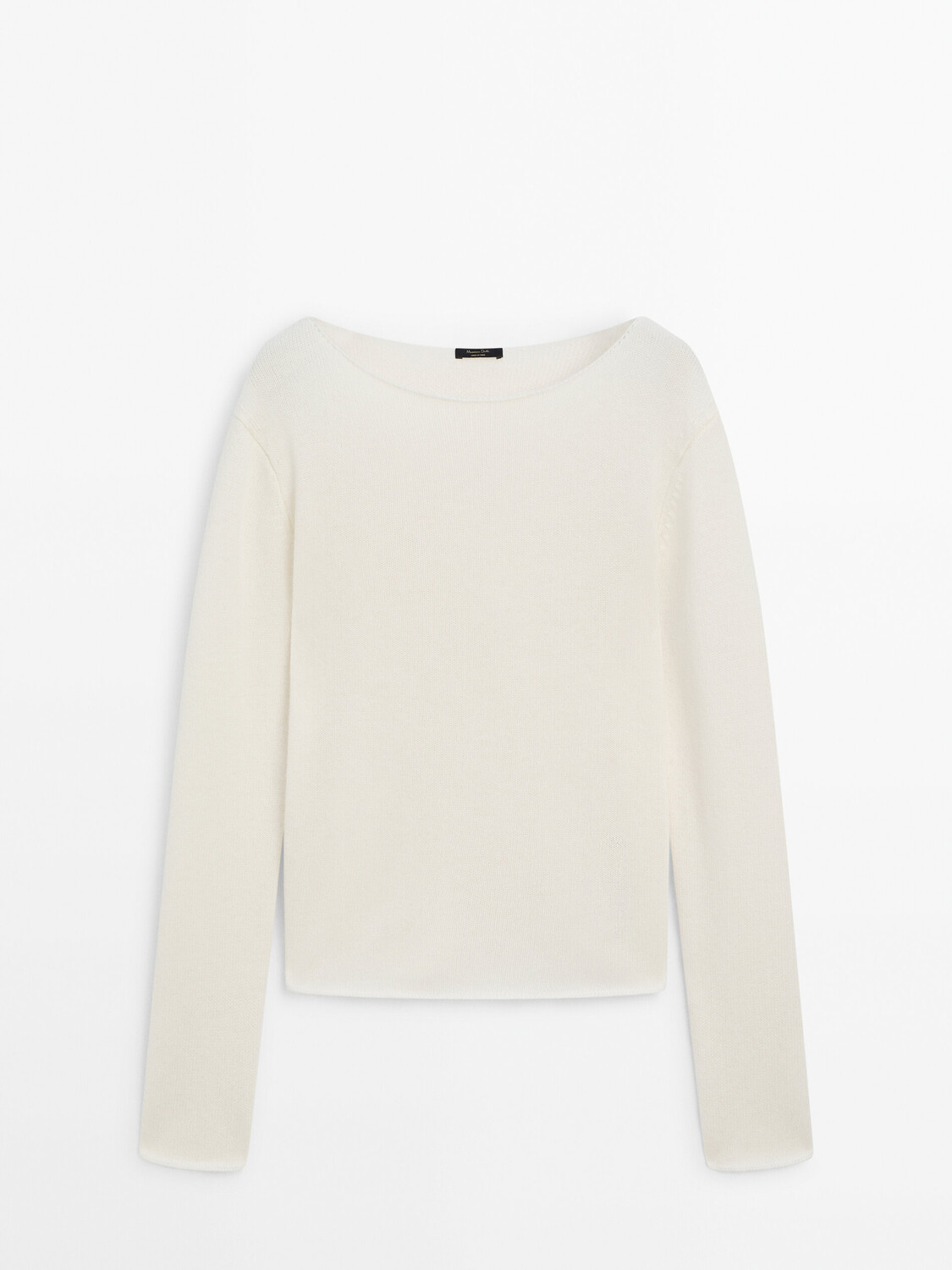 

Свитер Massimo Dutti Fine Knit Wool With Trims, светло-бежевый