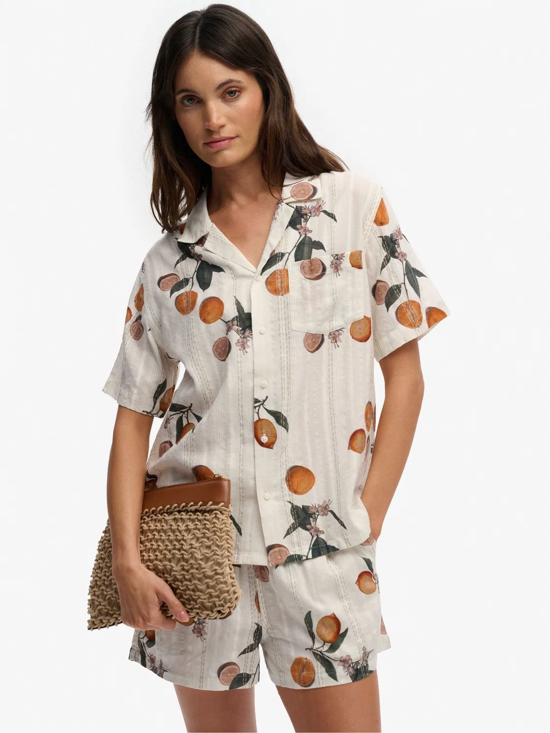 Рубашка с коротким рукавом Beach Printed Superdry, кремовый