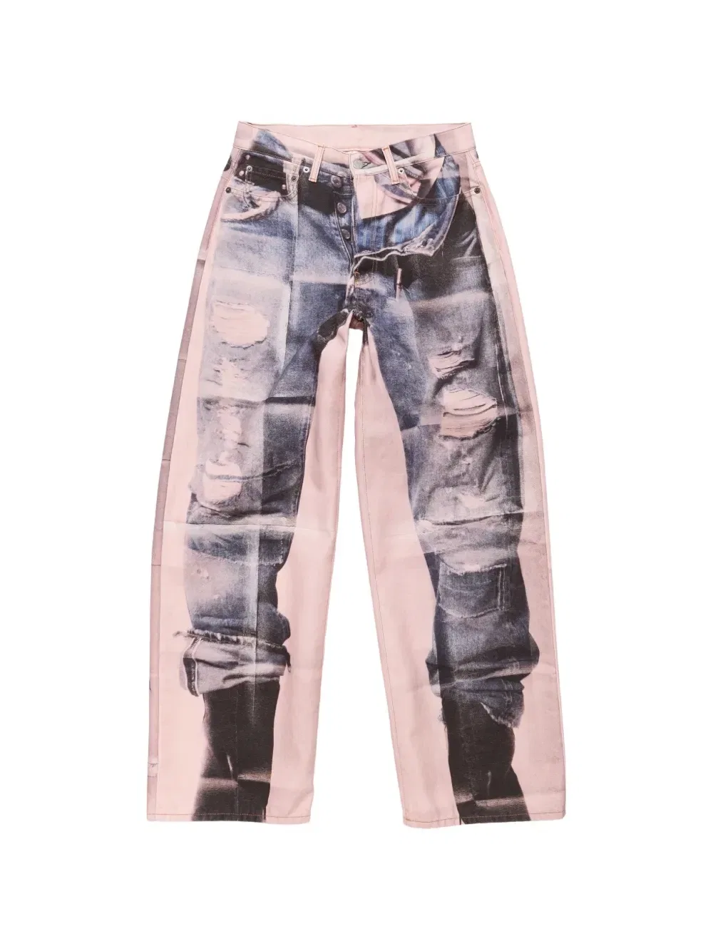 Брюки с эффектом тромплей Acne Studios, розовый