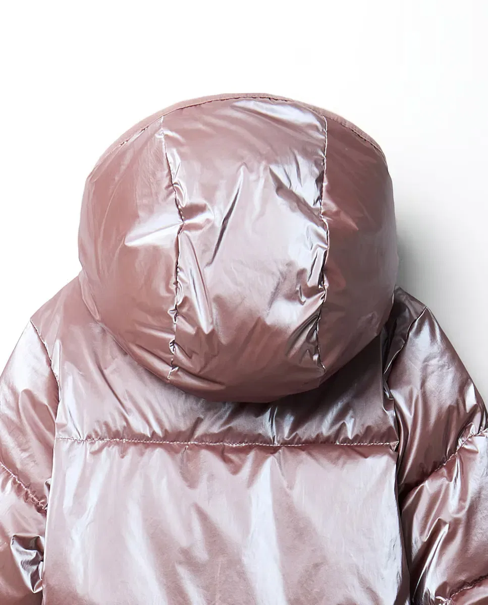 Детское пальто для девочек двустороннее переливающееся Sfera, 200 Rosa — фото 4