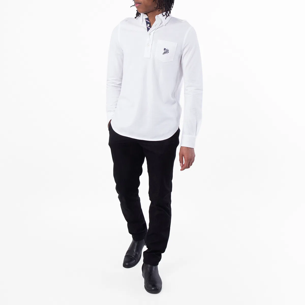 Поло Knit Oxford Mesh Polo Shirt Polo Ralph Lauren, White — фото 2
