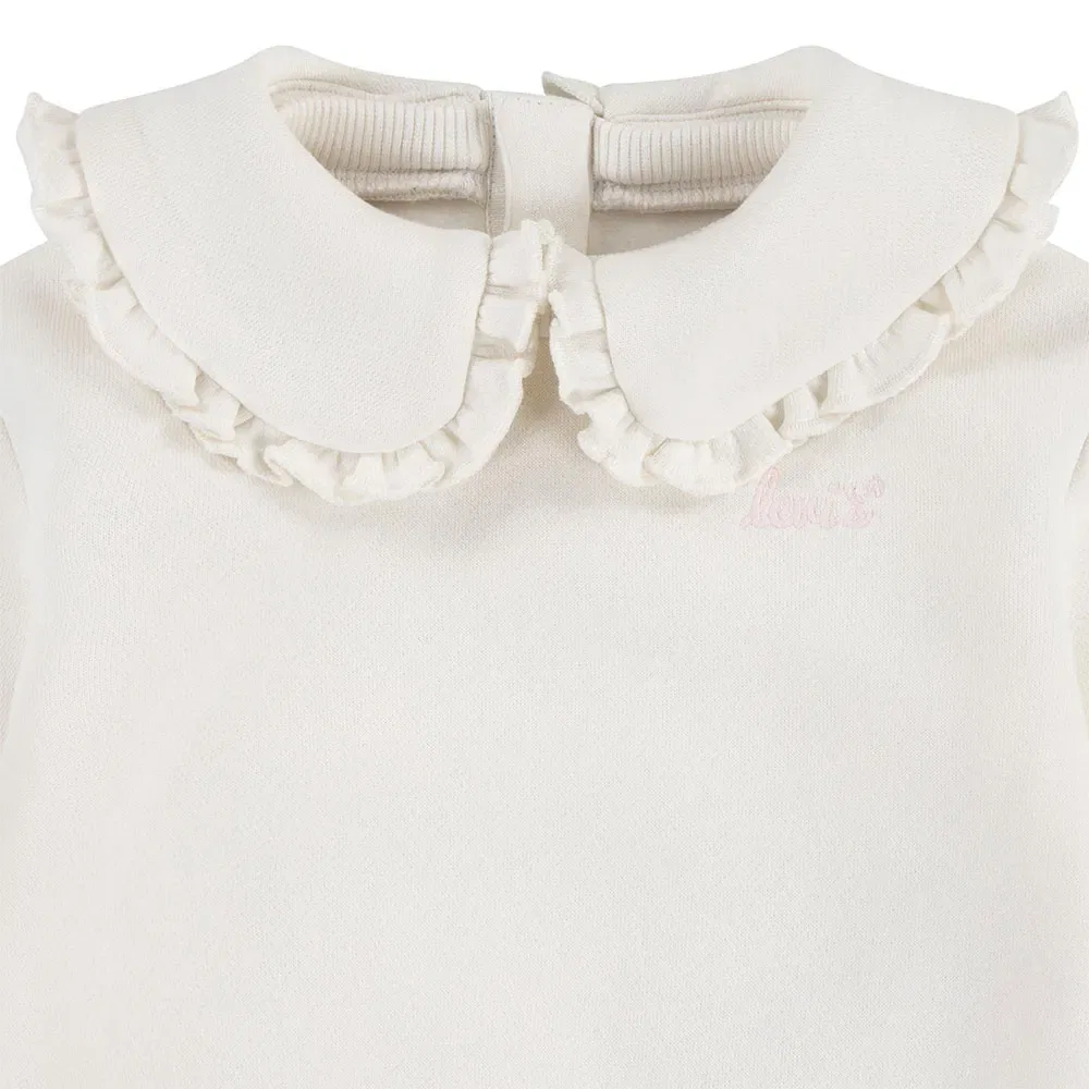 Детский свитшот для девочек с воланами Levi's Ruffle Crew, White — фото 3