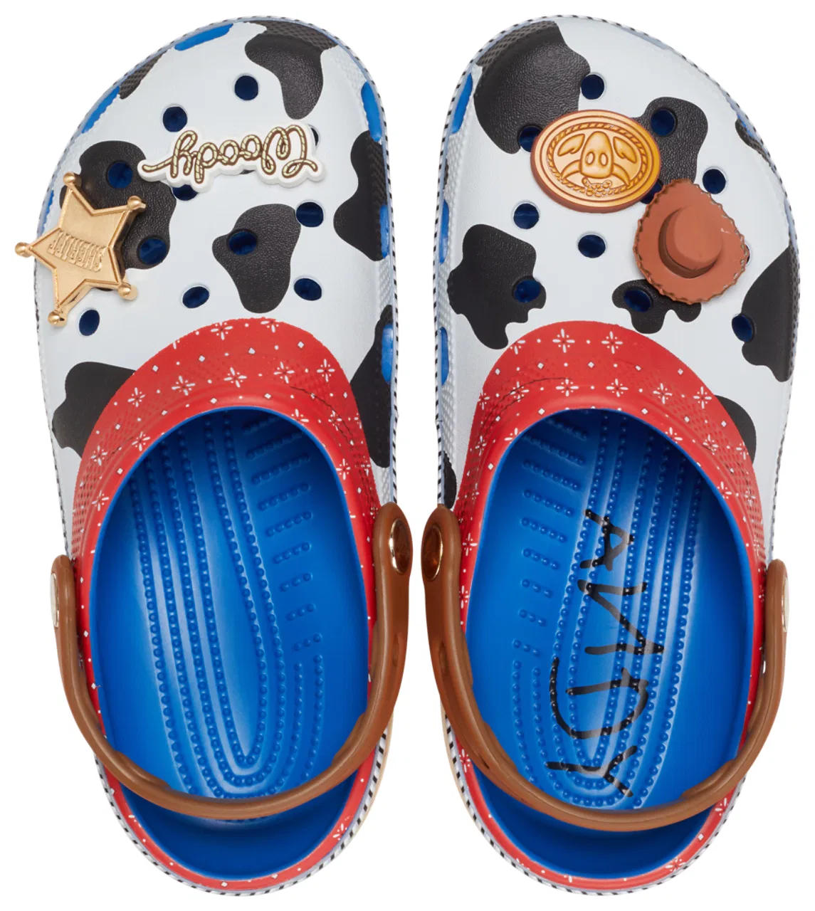 Детские сабо Toy Story Woody Classic Crocs, белый/коричневый/черный — фото 3