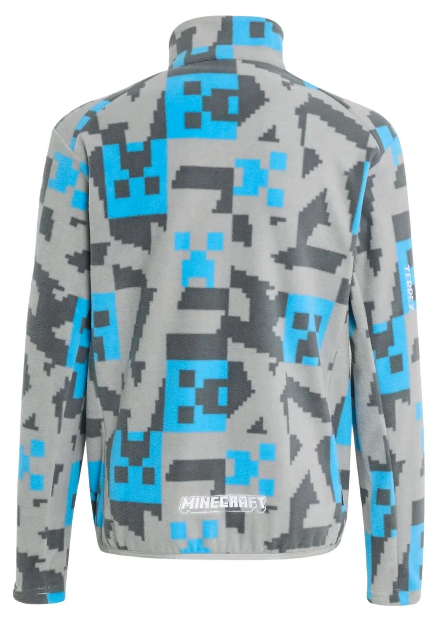 Спортивная флисовая куртка ADIDAS TERREX 'Adidas x Minecraft' серого и темно-серого цвета — фото 2