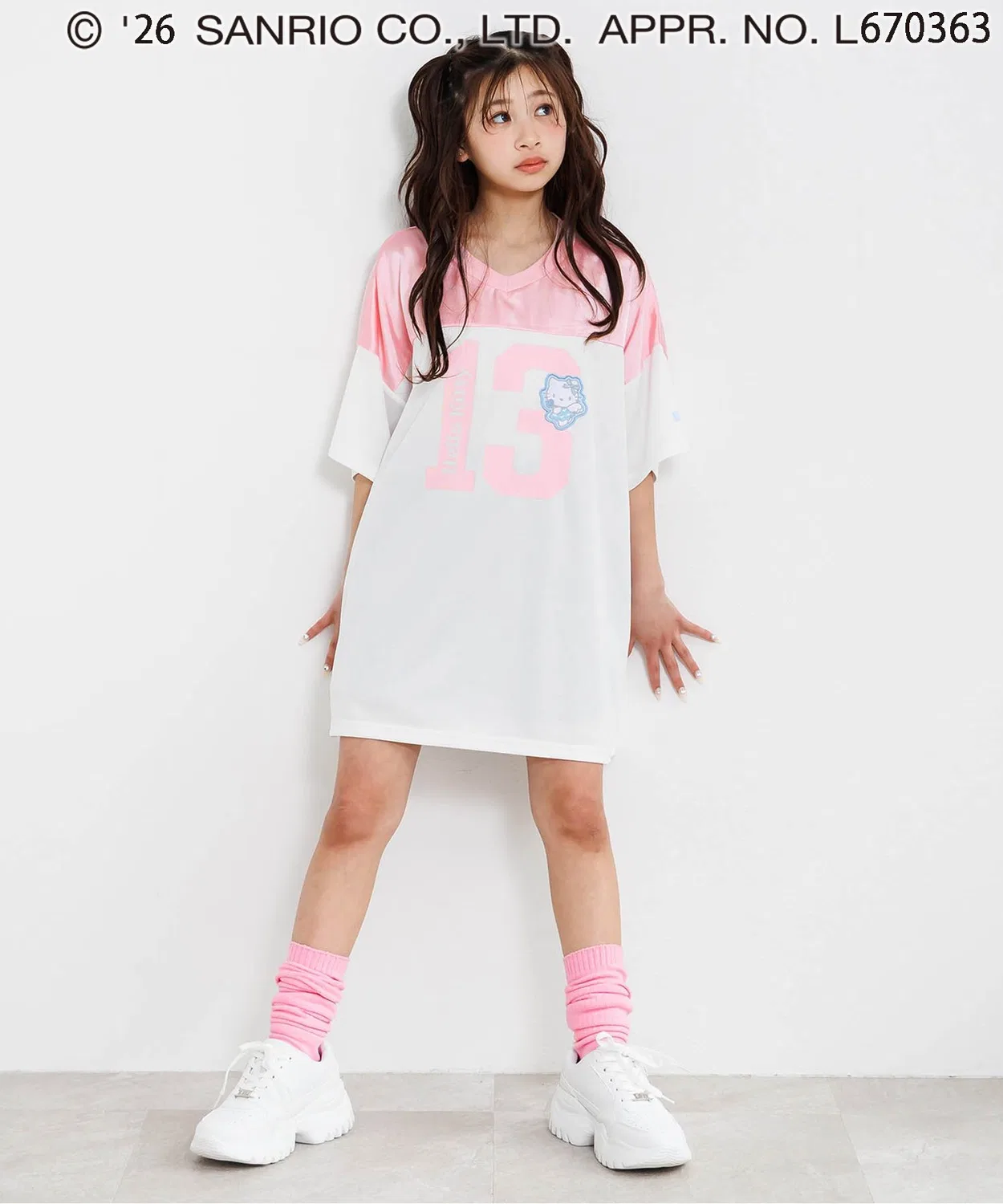 Детское платье для девочек с принтом Hello Kitty, модель Angel Satin Mesh Mini, algy, Sax Blue — фото 2