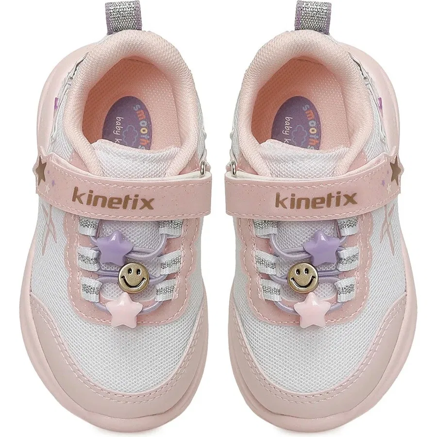 Детские спортивные кроссовки с текстильным верхом Ramela Girl B 6fx Kinetix, Бело-розовый — фото 4