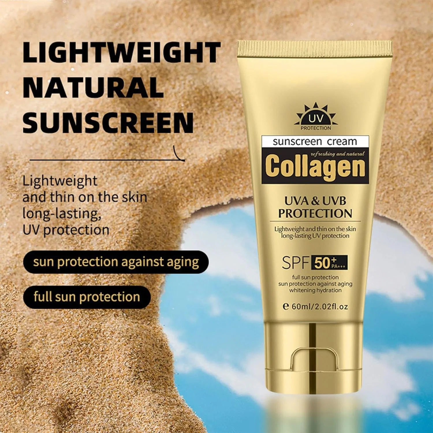 Крем солнцезащитный с коллагеном, SPF 30, 60 мл, 2 шт Generic — фото 3