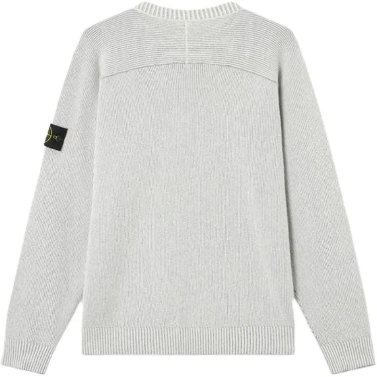 Мужской свитер с ребристой вязкой STONE ISLAND, Pearl Gray — фото 3