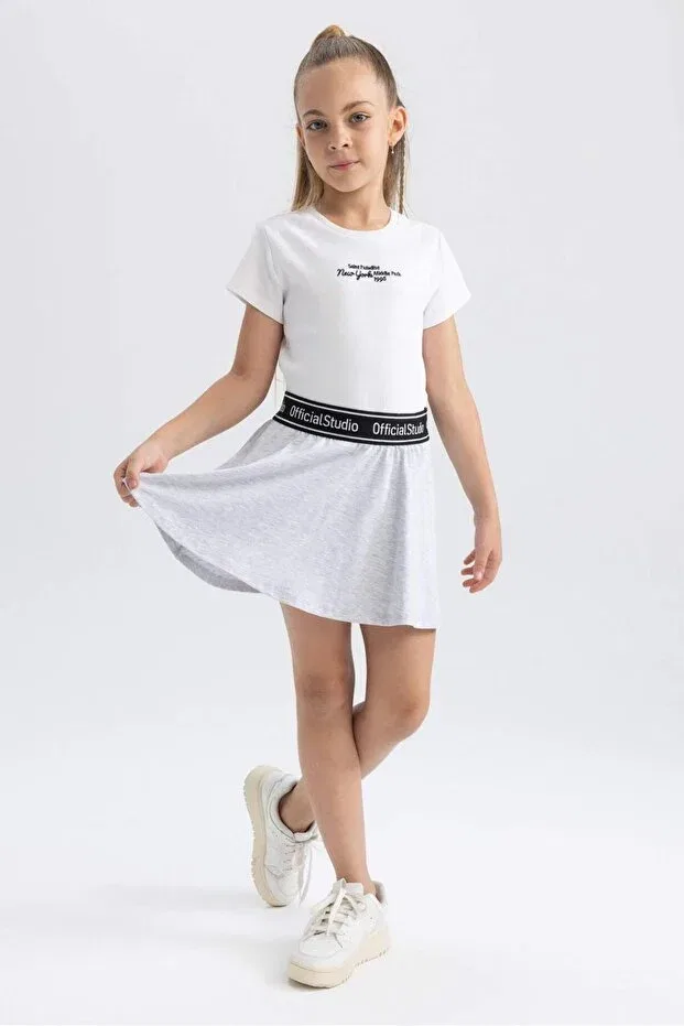 Детские шорты для девочек хлопковые Combed Cotton Shorts Skirt Pink Hippo Kids, Gray