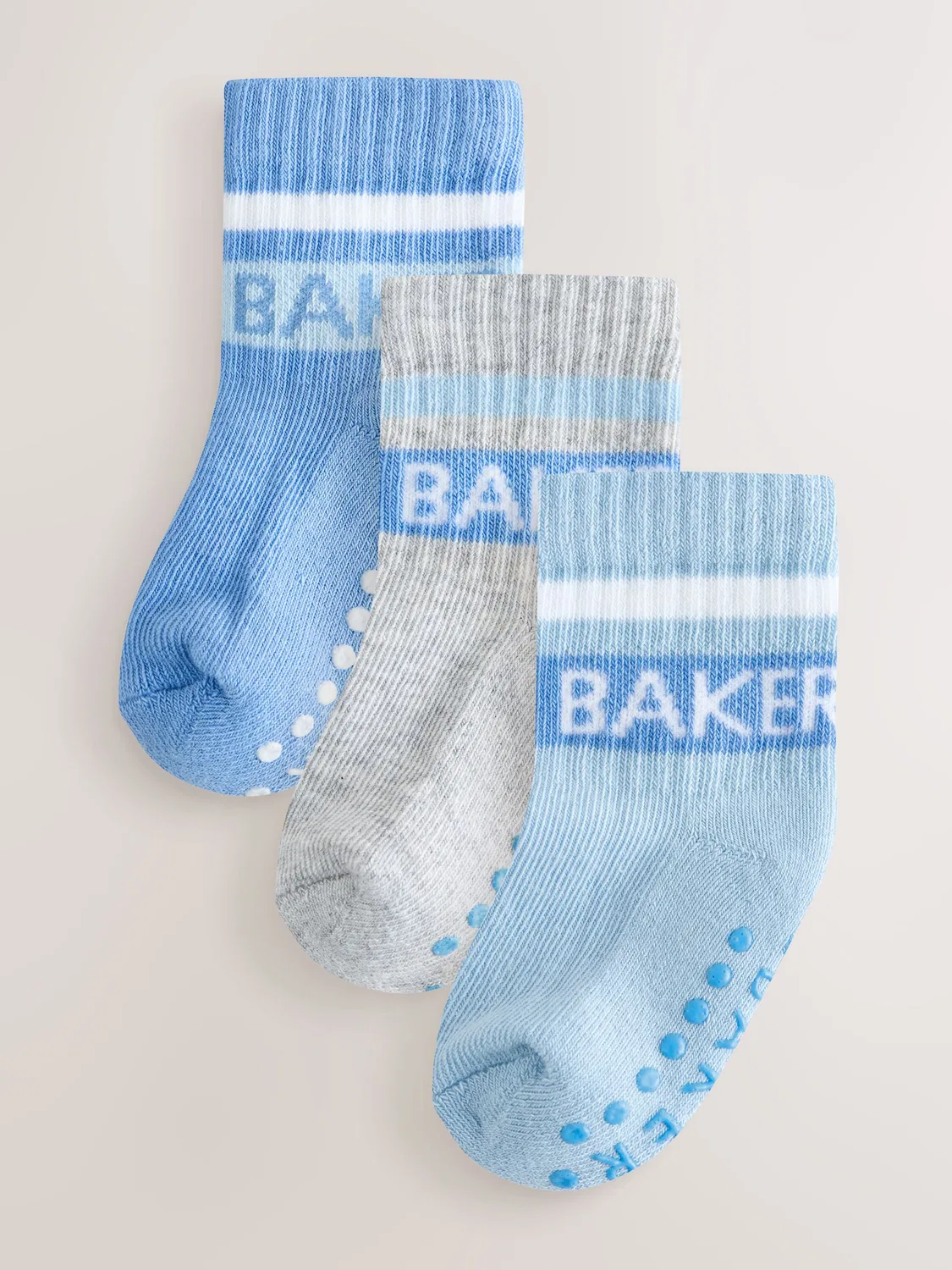 Носки детские Gripper 3 пары Baker by Ted Baker, мультиколор