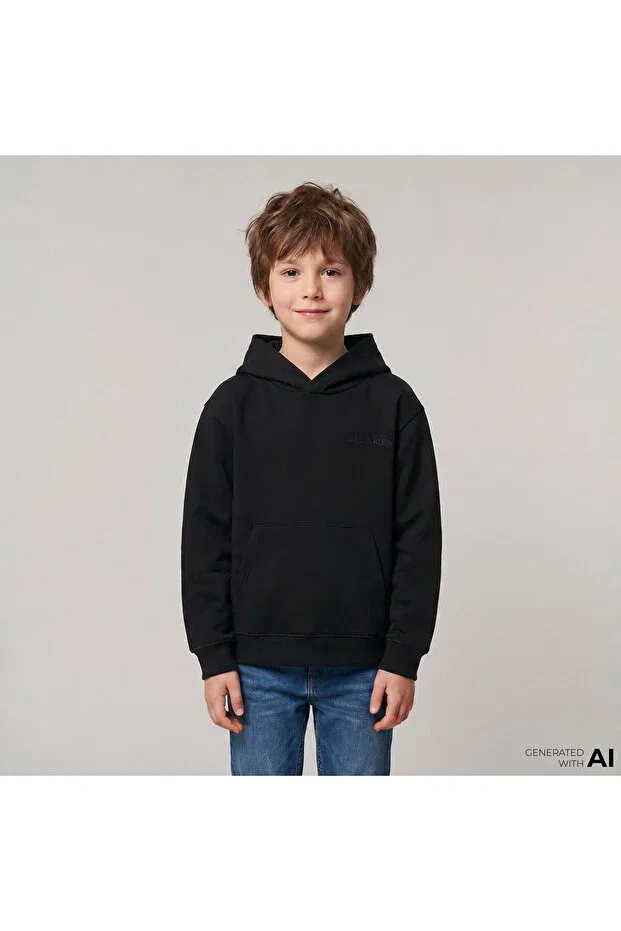 Детские свитшот для девочек хлопковый Relaxed back kids black sweatshirt Calvin Klein, Black