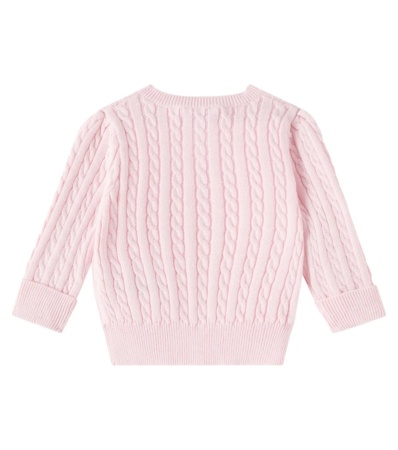 Детский кардиган с косами Polo Ralph Lauren Kids, розовый — фото 2