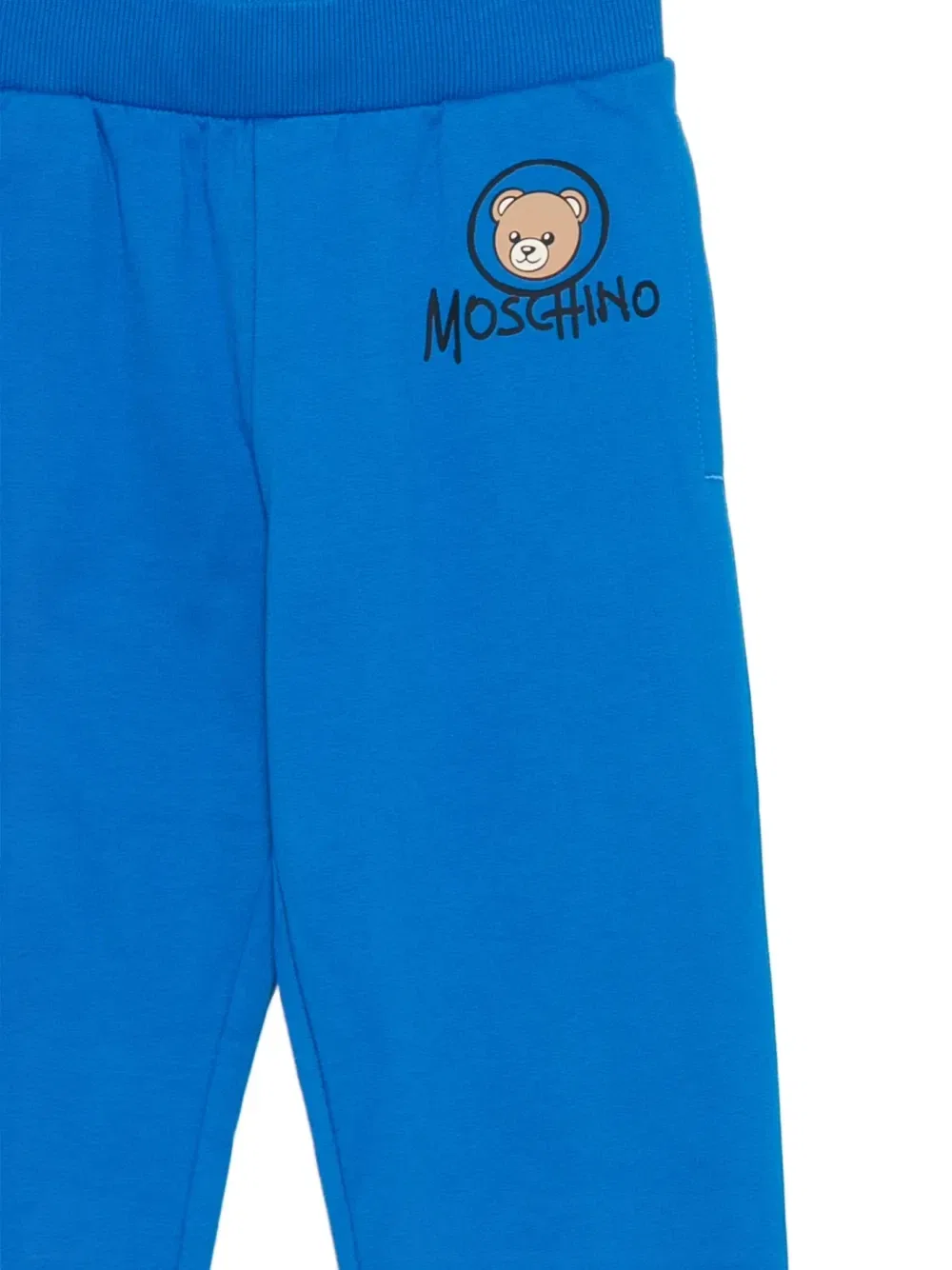 Спортивные брюки с принтом мишки Тедди Moschino Kids, синий — фото 3