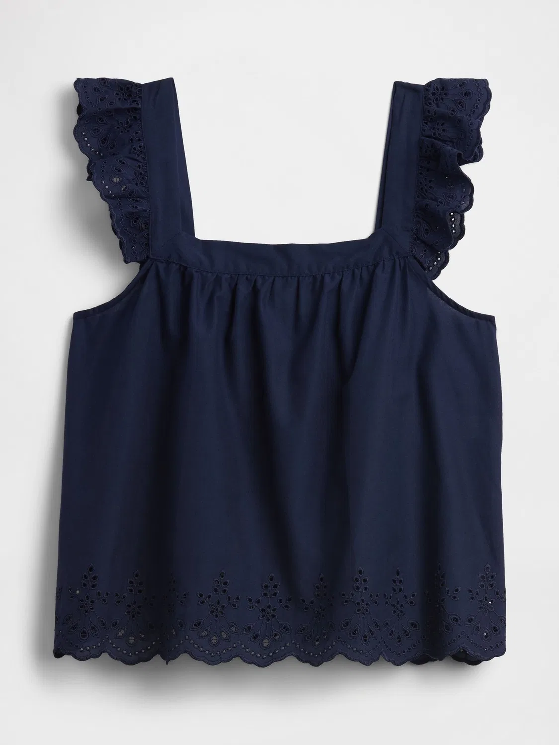 Пижамный топ Gap Poplin Eyelet, голубой — фото 4