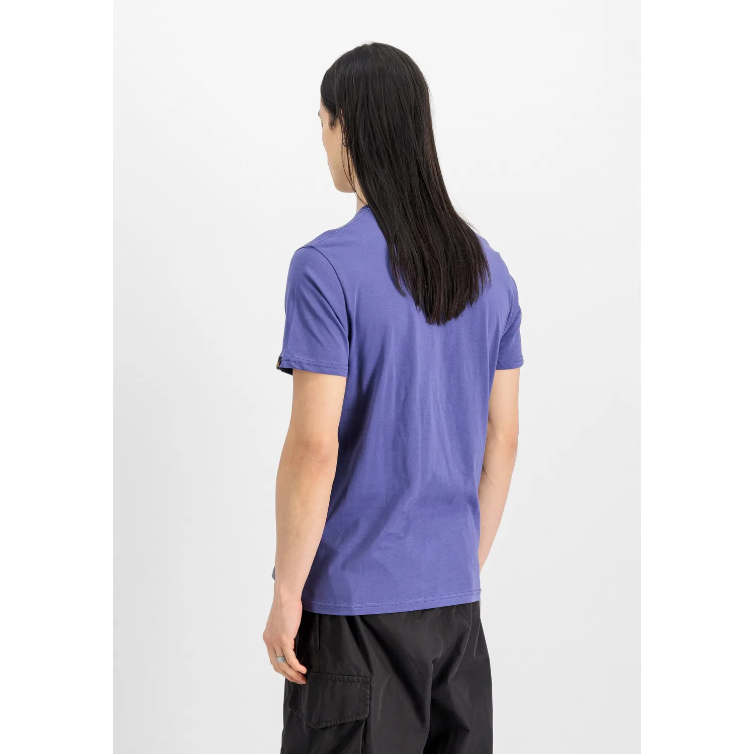 Детская хлопковая футболка с принтом Alpha Industries, Night Purple — фото 2