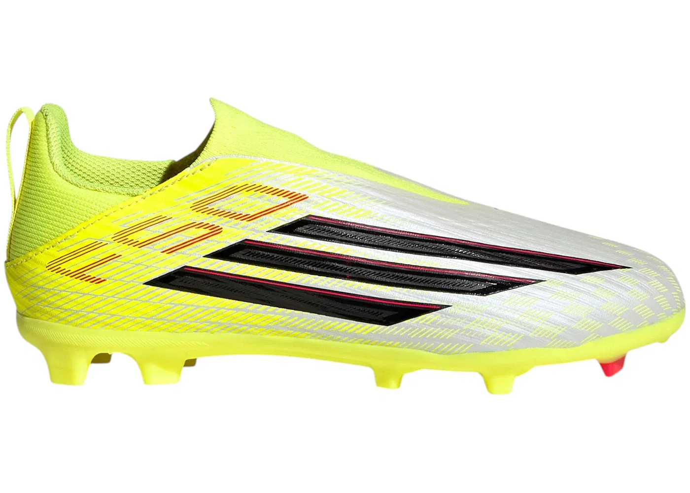 Детские бутсы без шнуровки F50 League Laceless FG/MG Adidas, Team Solar Yellow 2/Core Black/Lucid Red