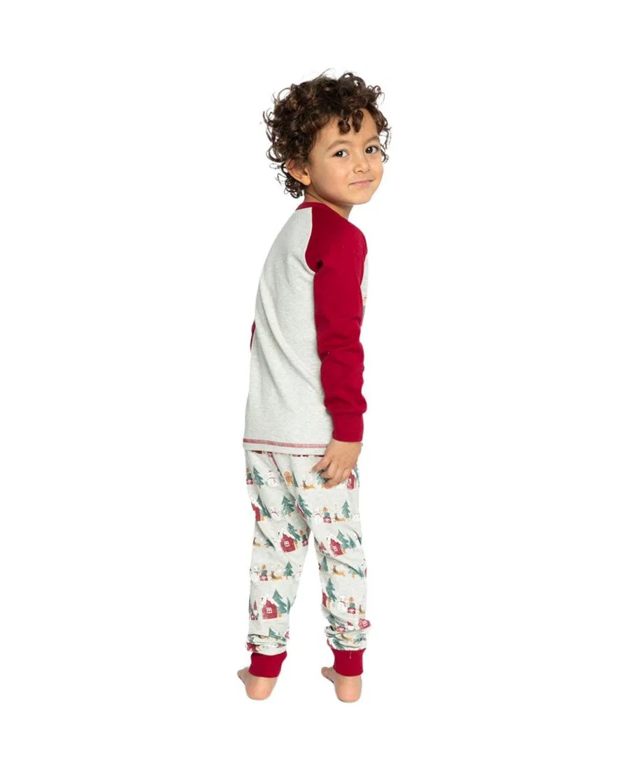 Пижамный комплект из хлопка с рождественским принтом Holiday Family Pajamas Deux par Deux, Beige Christmas Print — фото 4