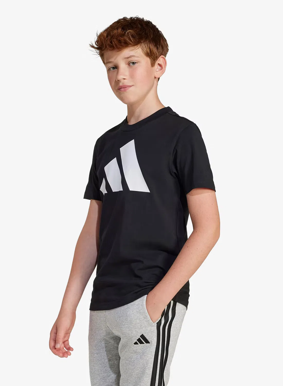 Футболка хлопковая Youth Essential Adidas, черный — фото 3