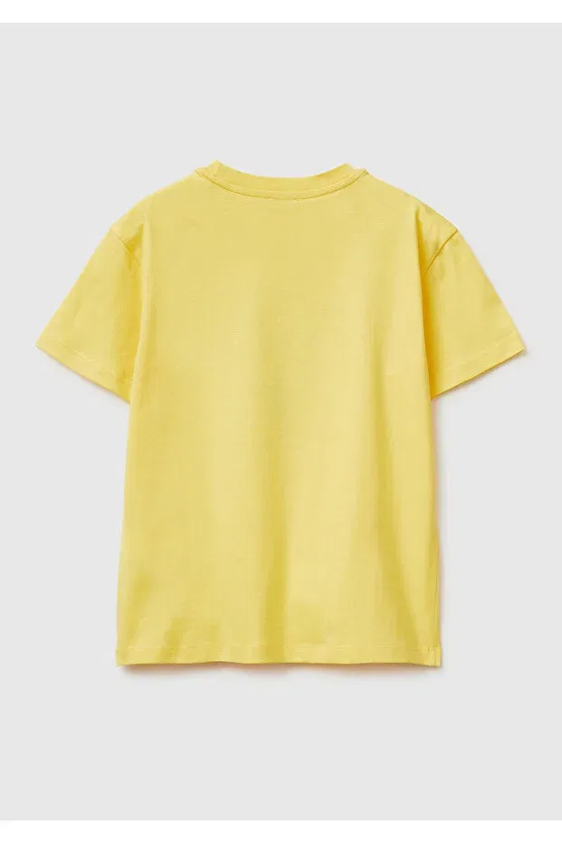 Детская футболка для мальчиков хлопковая United Colors Of Benetton, Yellow — фото 2