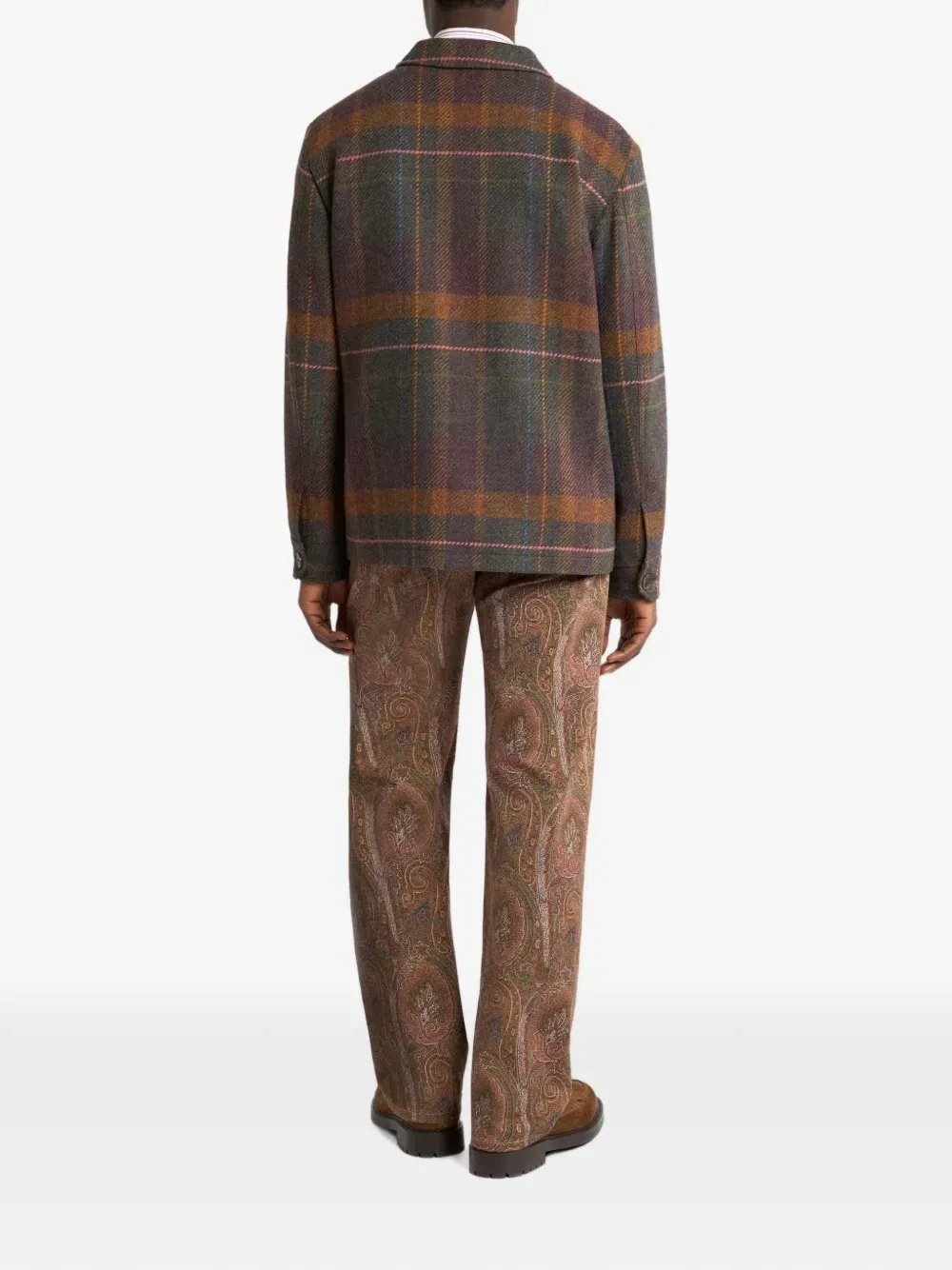 Рубашка-куртка из шерсти и кашемира Madras Etro, коричневый — фото 3