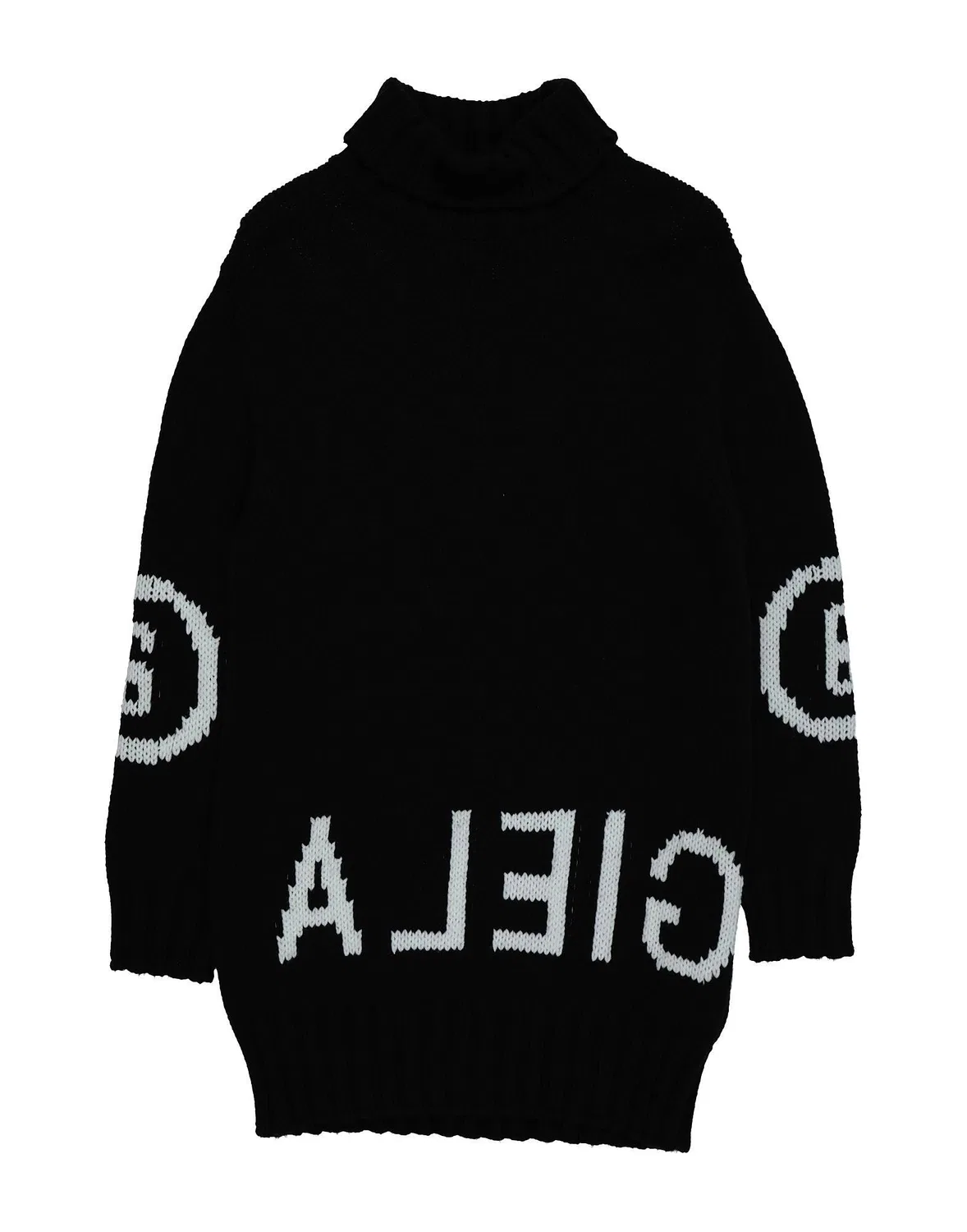 Вязаный свитер с высоким воротником MM6 Maison Margiela, черный