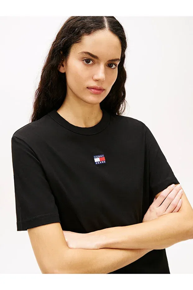 Женская хлопковая футболка Tommy Hilfiger, Black