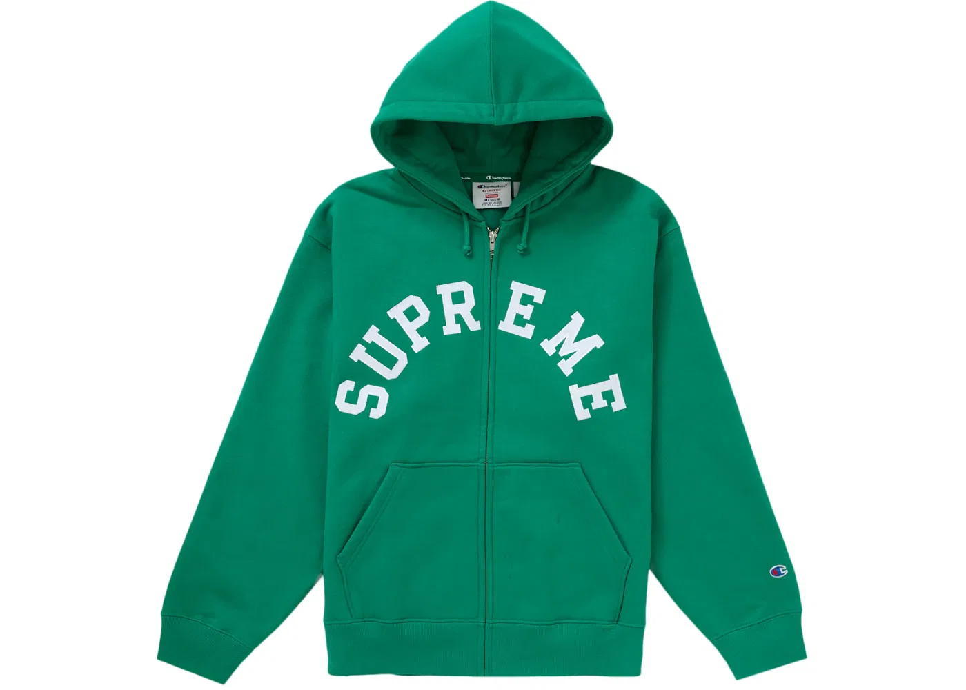 Мужская худи на молнии с капюшоном Supreme Champion Zip Up Hooded Sweatshirt, Зеленый