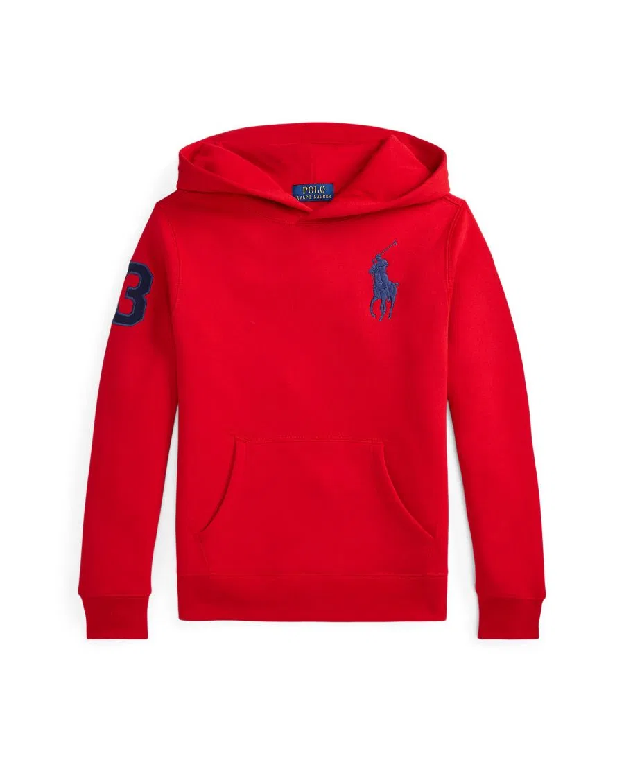 Детский флисовый худи с вышивкой Big Pony Polo Ralph Lauren, Red