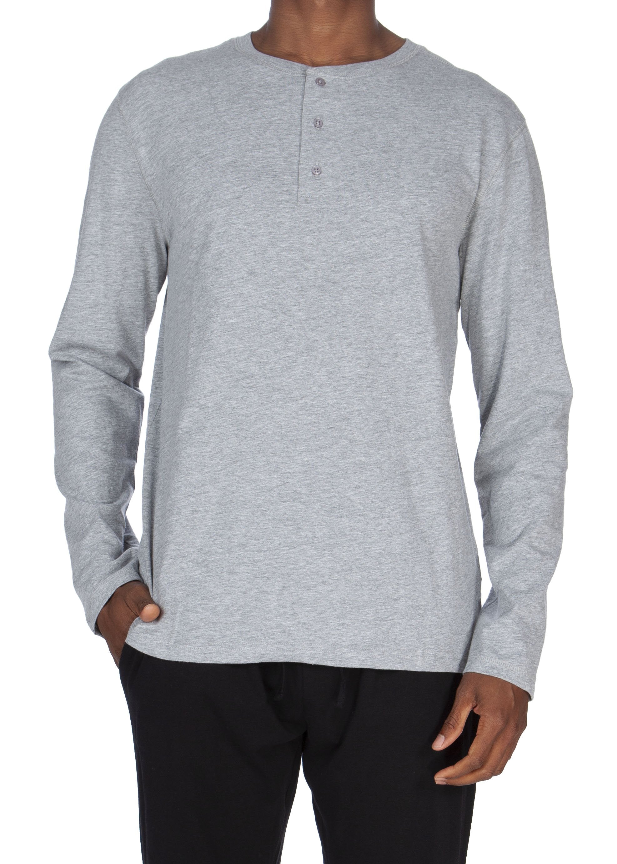 

Супермягкая кофта с длинным рукавом Henley Unsimply Stitched, цвет heather ligth grey