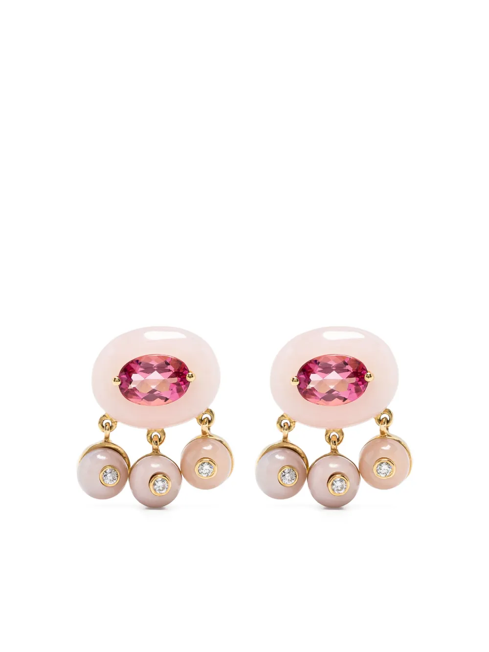 

Серьги Boto-Cor-De-Rosa из желтого золота с бриллиантами и турмалинами Sauer, золотой