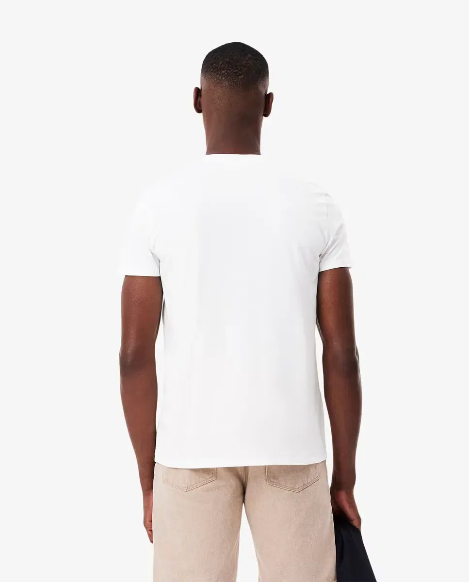 Мужская футболка Lacoste с коротким рукавом, хлопок, белый — фото 2